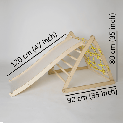 BESTSELLER! Foldable Growing up with a child Triangle TranaKids - Natural, with rounded sides